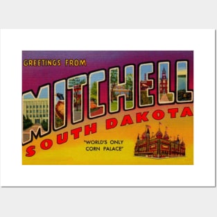 Greetings from Mitchell, South Dakota - Vintage Large Letter Postcard Posters and Art